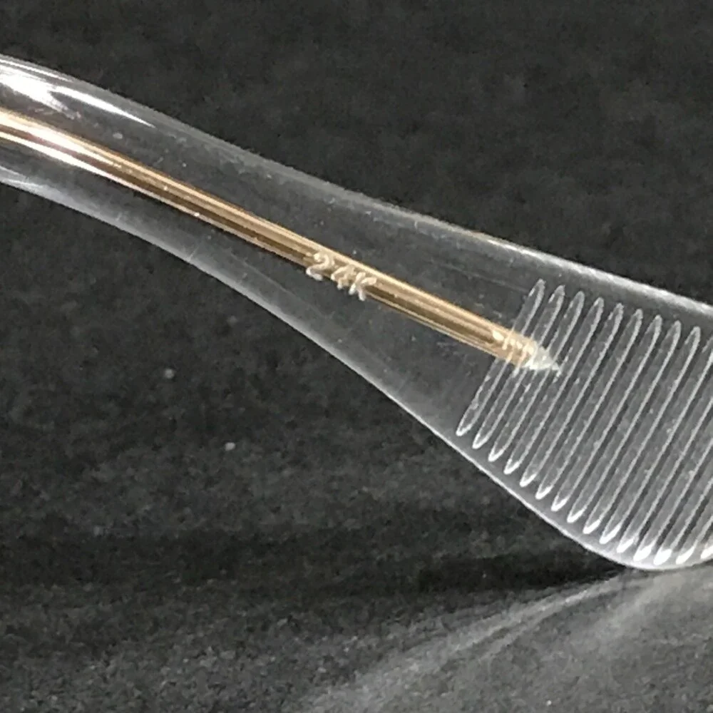 Eyevan Eyeglasses Frames Evans-E CRL 24K Gold Clear Square 50-22-145